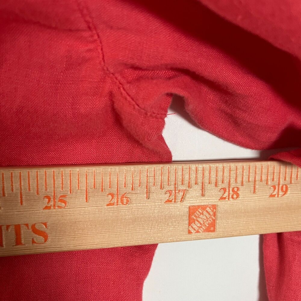Lilly Pulitzer‎ 100% Linen Button Up Shirt Coral XL Stevey Relaxed Lightweight - Picture 5 of 11